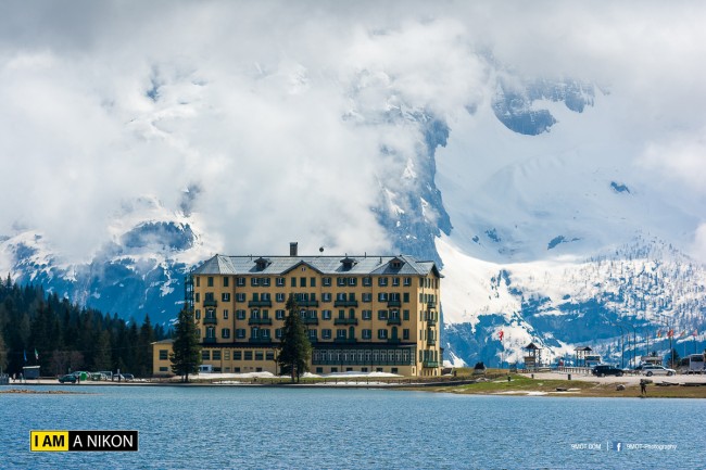 Lake Misurina ที่วันนี้แทบจะไร้ซึ่งภาพของเทือกเขาด้านหลัง  เป็นอีกจุดนึงที่ผมต้องอกหักเพราะอากาศไม่เป็นใจ